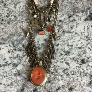 Silpada Gold and Orange Pendant Necklace